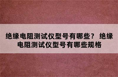 绝缘电阻测试仪型号有哪些？ 绝缘电阻测试仪型号有哪些规格